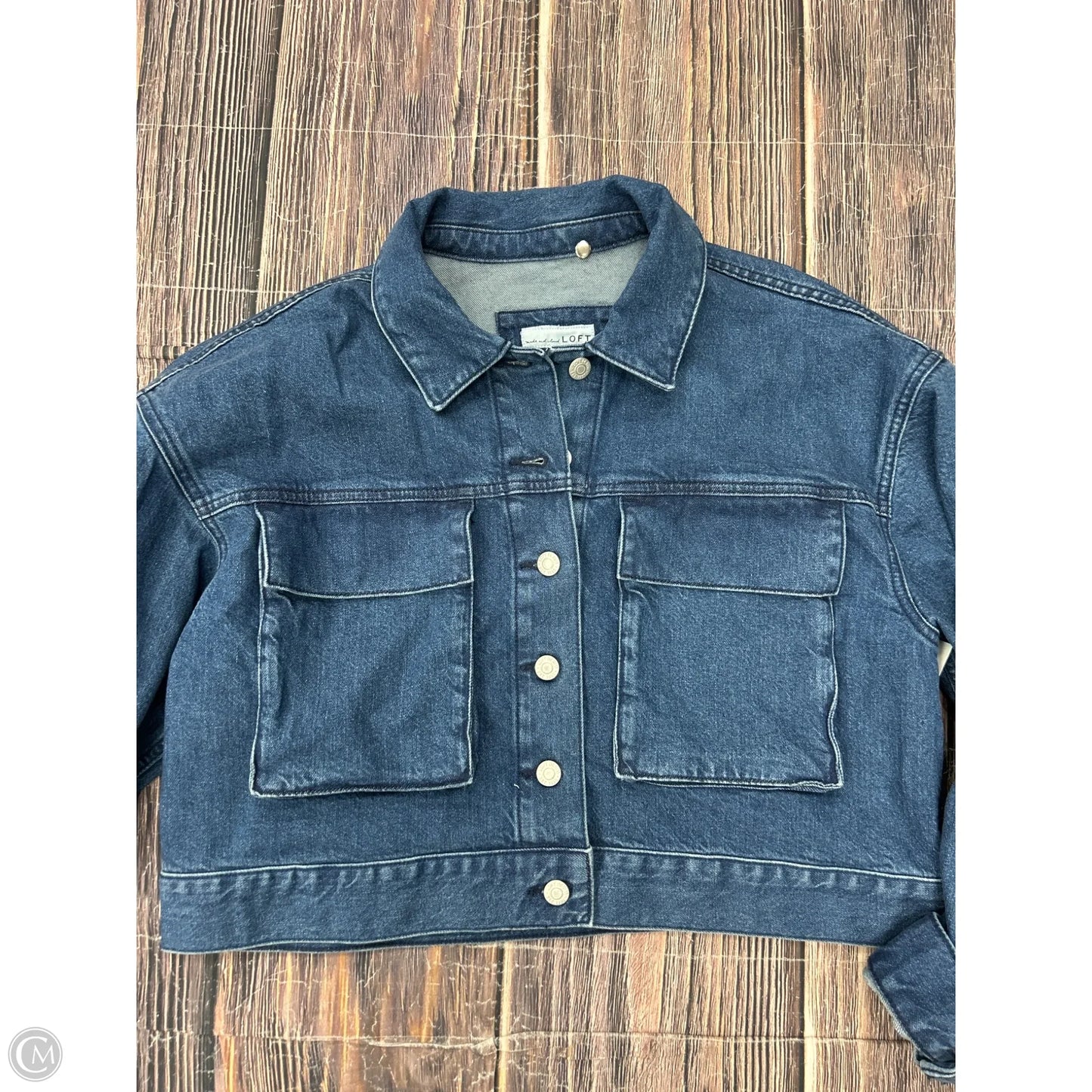 Jacket Denim By Loft In Blue Denim, Size: L
