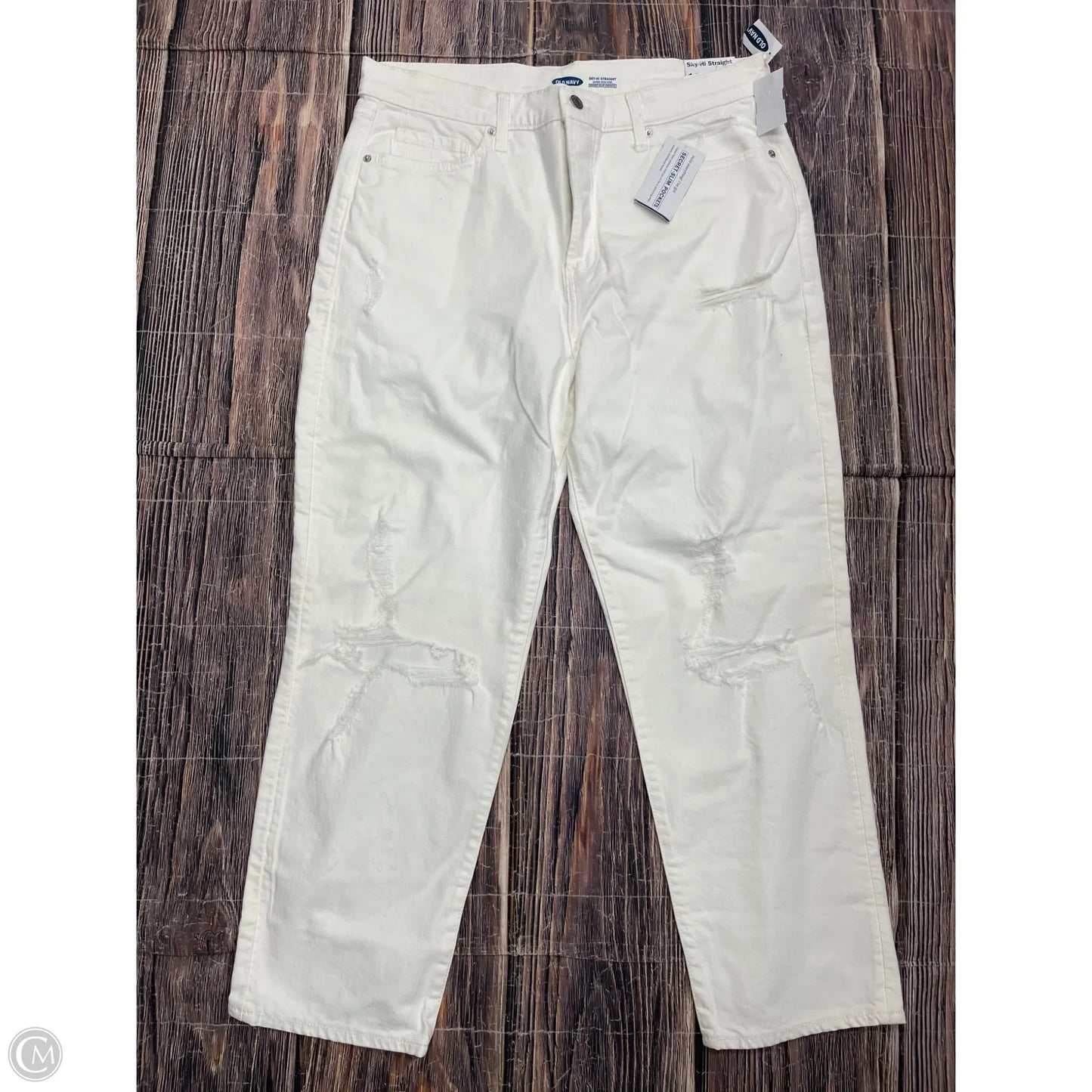 Jeans Straight By Old Navy In White Denim, Size: 14