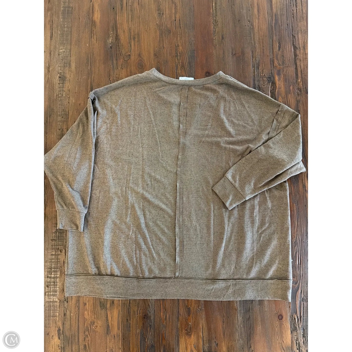 Top Long Sleeve By Andree By Unit In Brown, Size: 1x