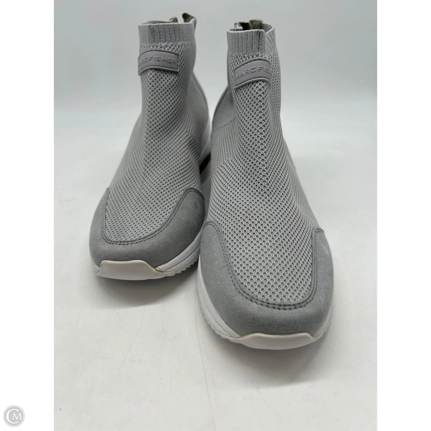 Shoes Heels Wedge By Marc Fisher In Grey, Size: 8