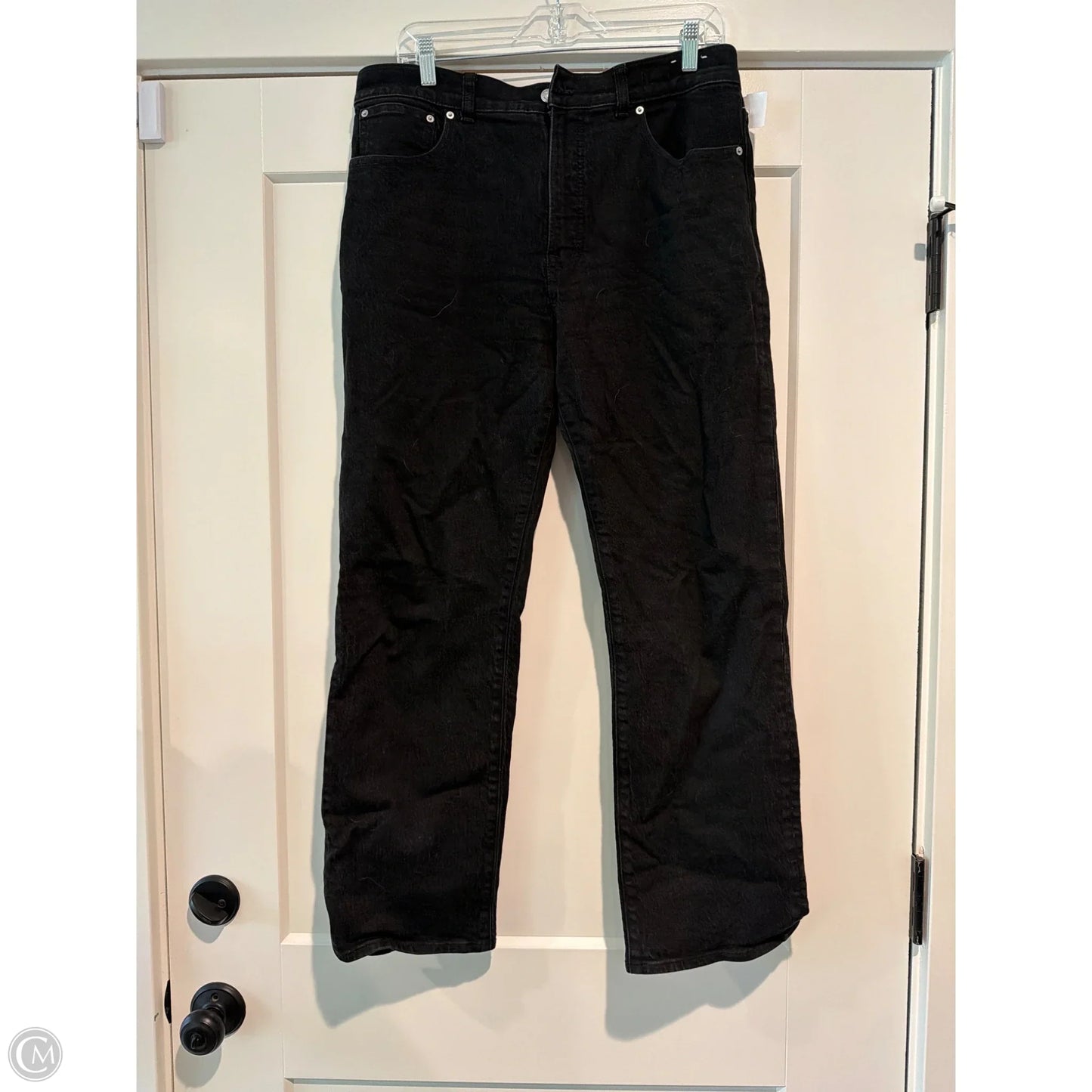 Jeans Straight By Madewell In Black Denim, Size: 10