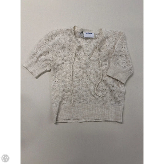 Sweater Short Sleeve By Old Navy In Cream, Size: S
