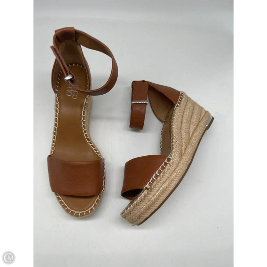 Sandals Heels Wedge By Franco Sarto In Brown, Size: 8