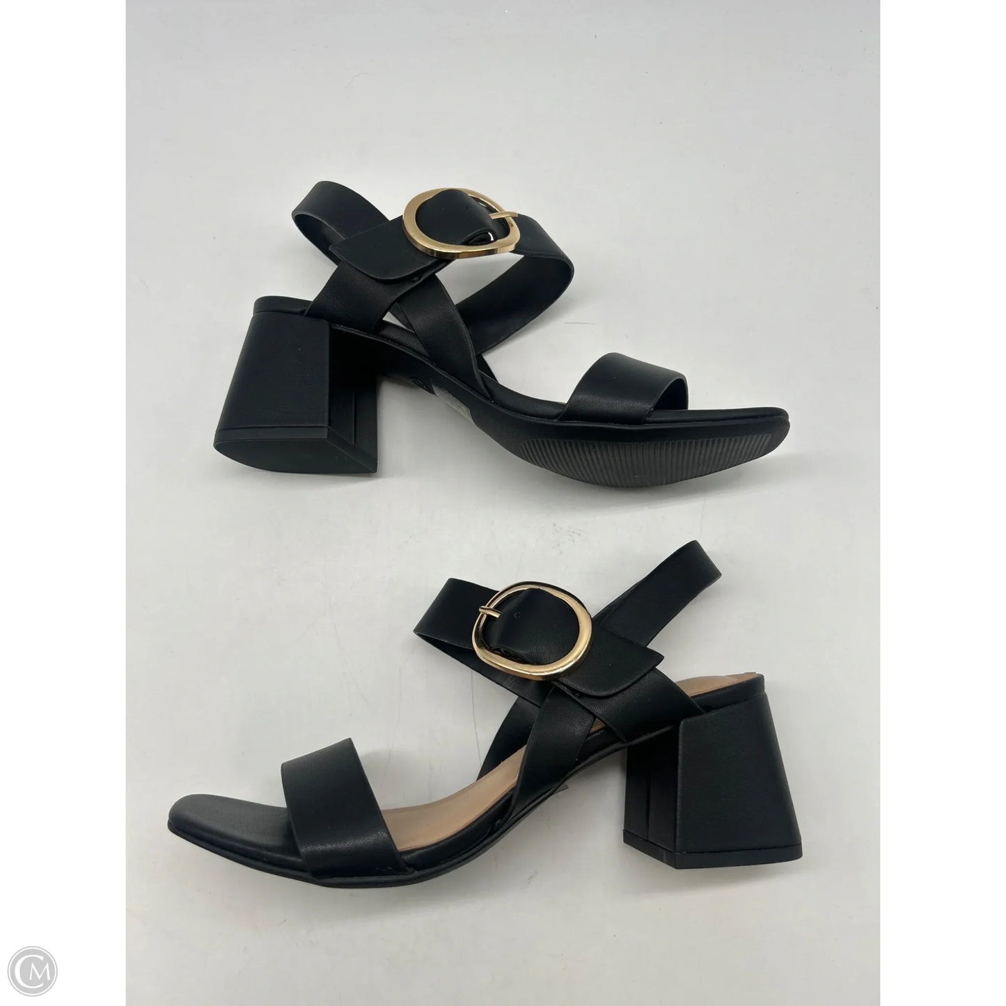 Sandals Heels Block By Solanz In Black, Size: 7.5