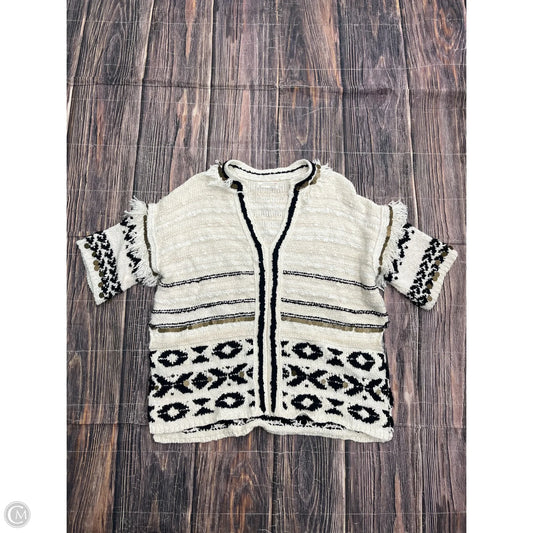 Sweater Short Sleeve By Anthropologie In Black & Cream, Size: M