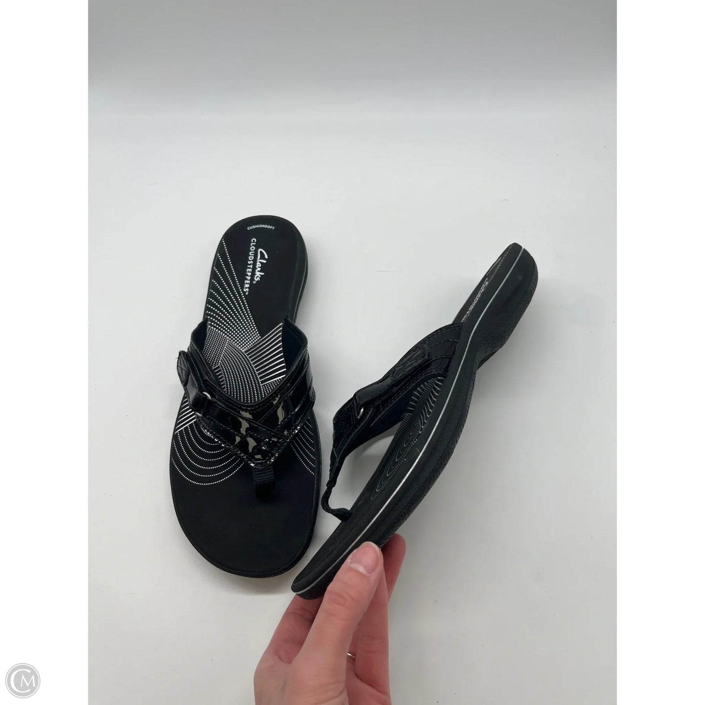 Sandals Flats By Clarks In Black, Size: 10