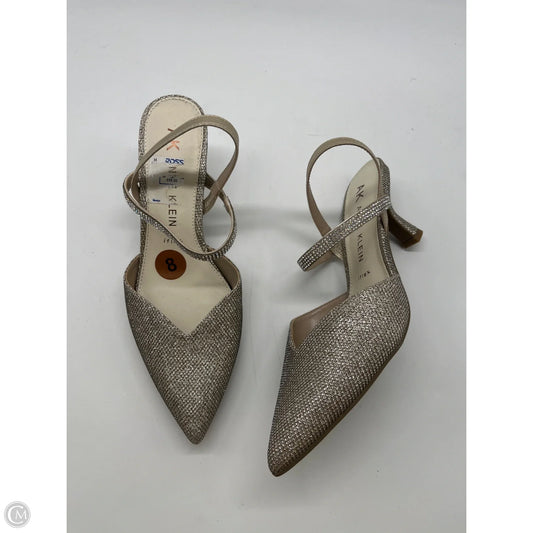 Sandals Heels Kitten By Anne Klein In Gold, Size: 8