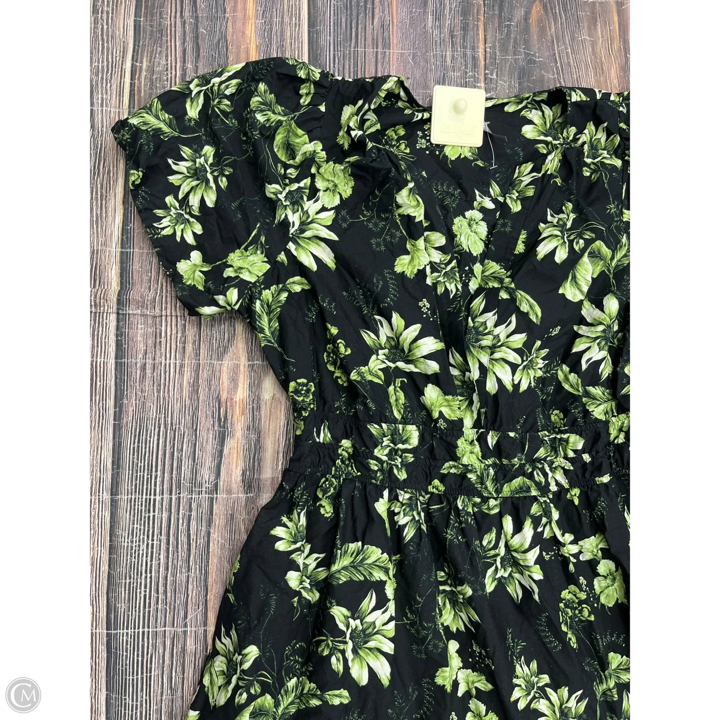 Dress Casual Maxi By Anthropologie In Black & Green, Size: Xl