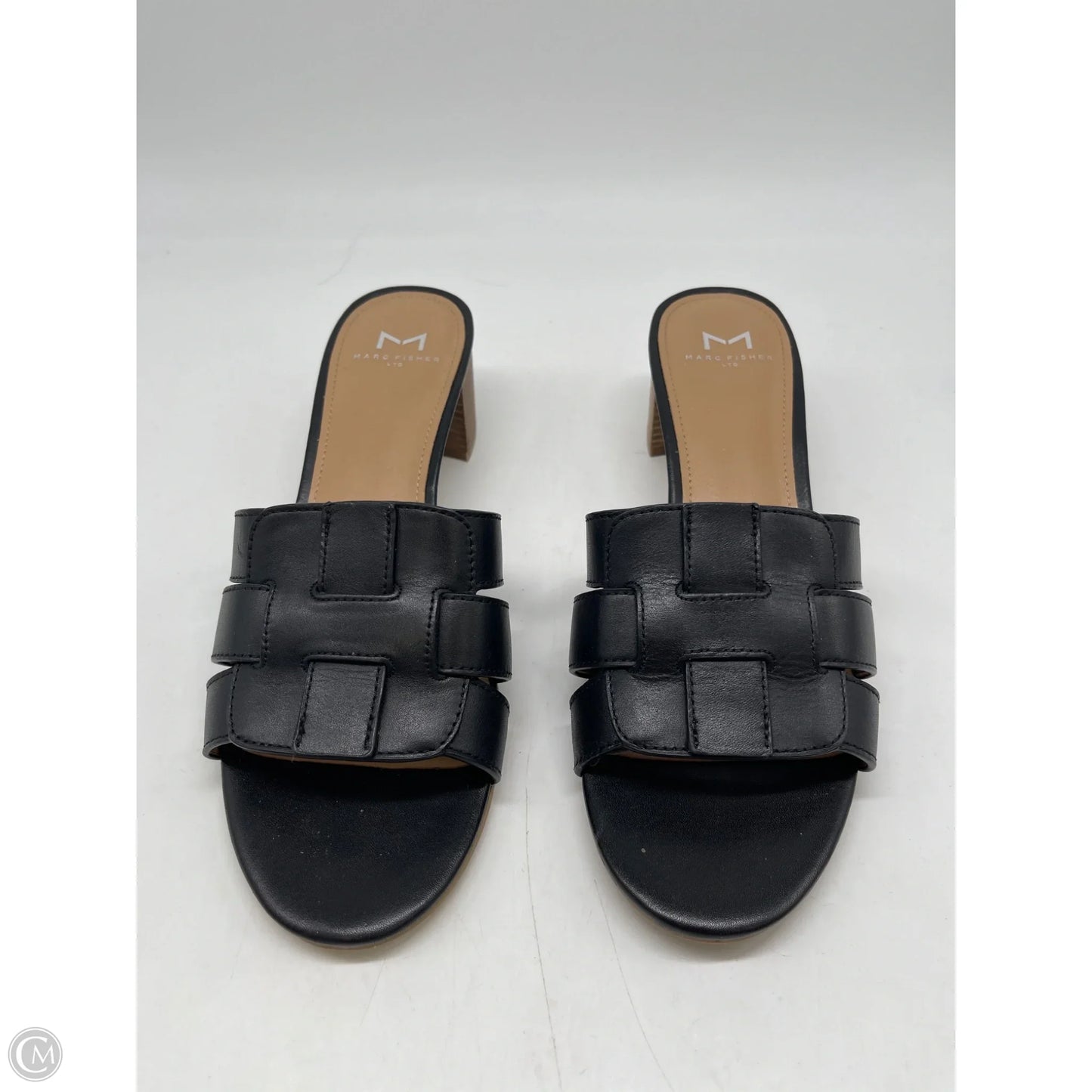 Sandals Heels Block By Marc Fisher In Black, Size: 8.5