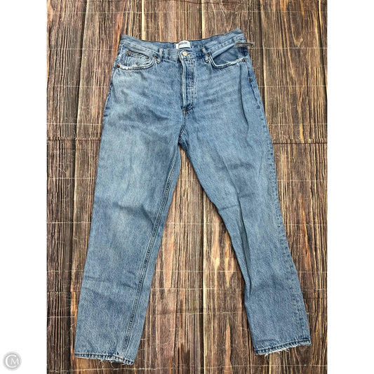 Jeans Straight By Agolde In Blue Denim, Size: 10