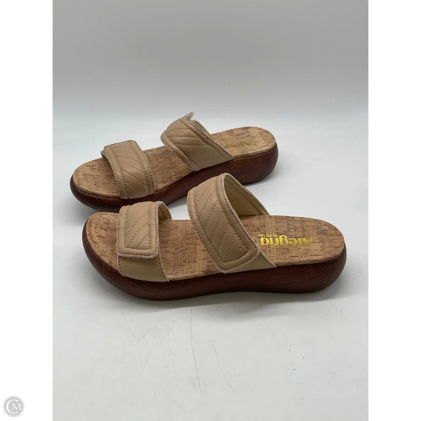 Sandals Heels Wedge By Alegria In Tan, Size: 7.5
