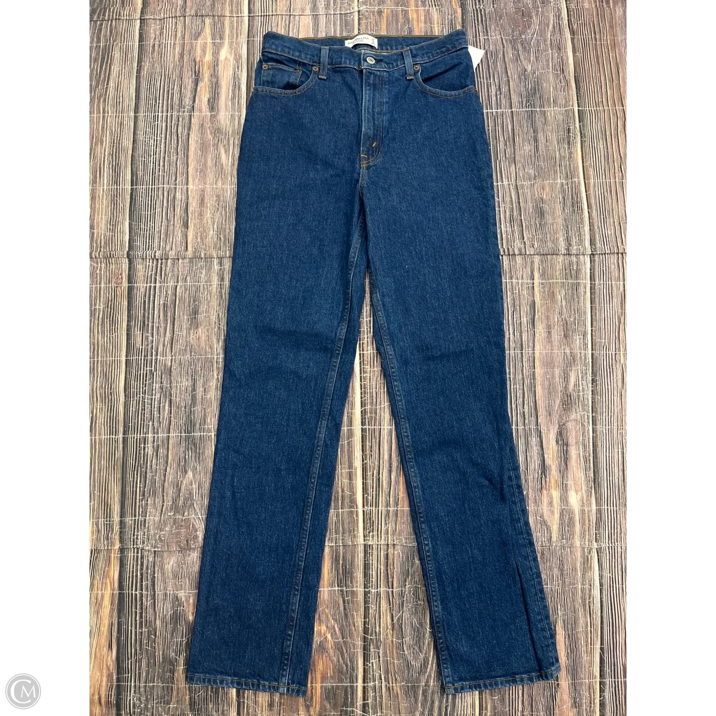 Jeans Straight By Abercrombie And Fitch In Blue Denim, Size: 4l