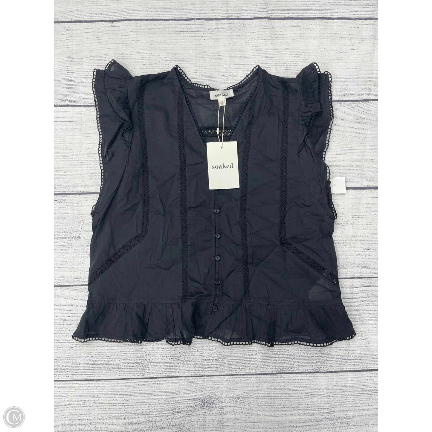 Top Short Sleeve By Clothes Mentor In Black, Size: M