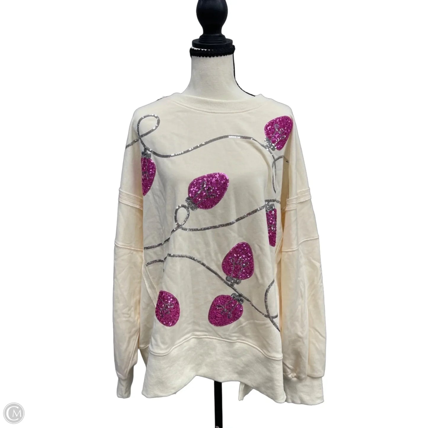 Sweatshirt Crewneck By Peach Love Cream California In Cream, Size: L