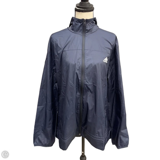 Athletic Jacket By Adidas In Blue, Size: Xl