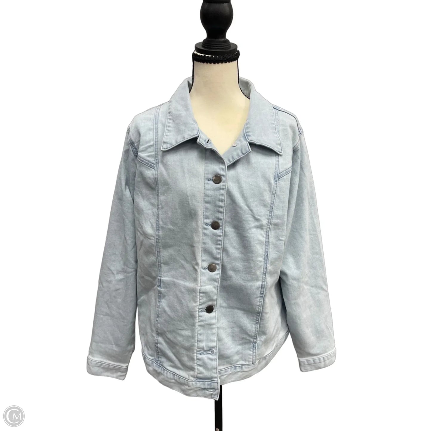 Jacket Denim By Women With Control In Blue Denim, Size: L