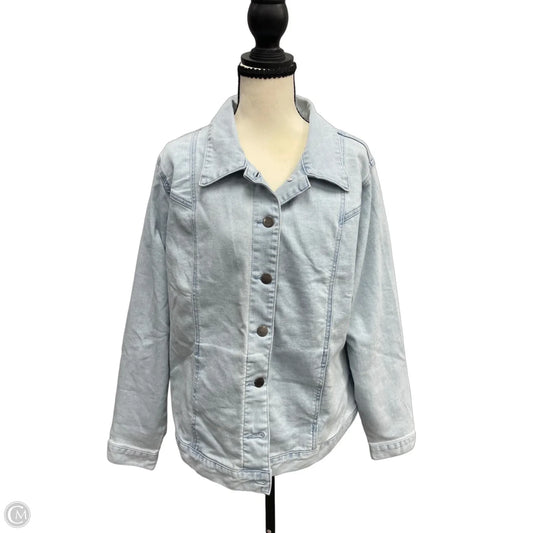 Jacket Denim By Women With Control In Blue Denim, Size: L