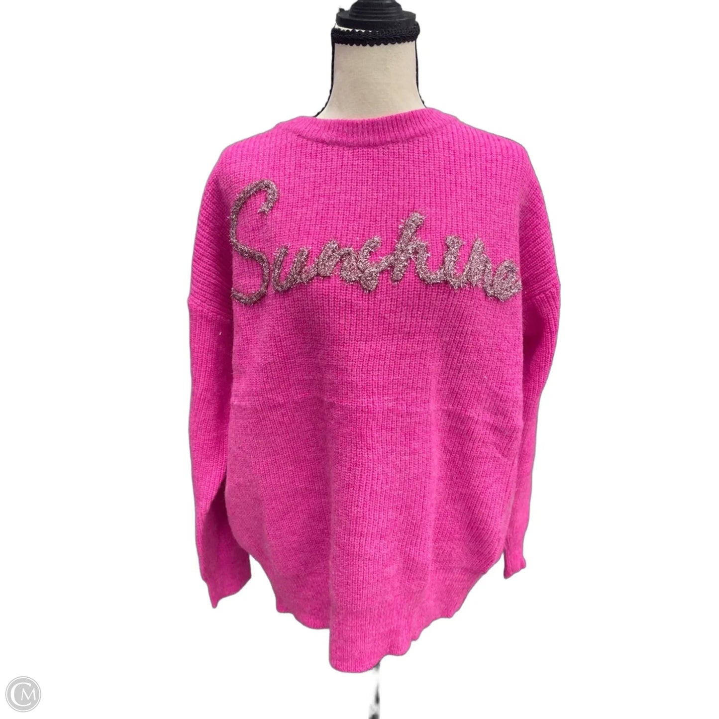 Sweater By Main Strip In Pink, Size: L