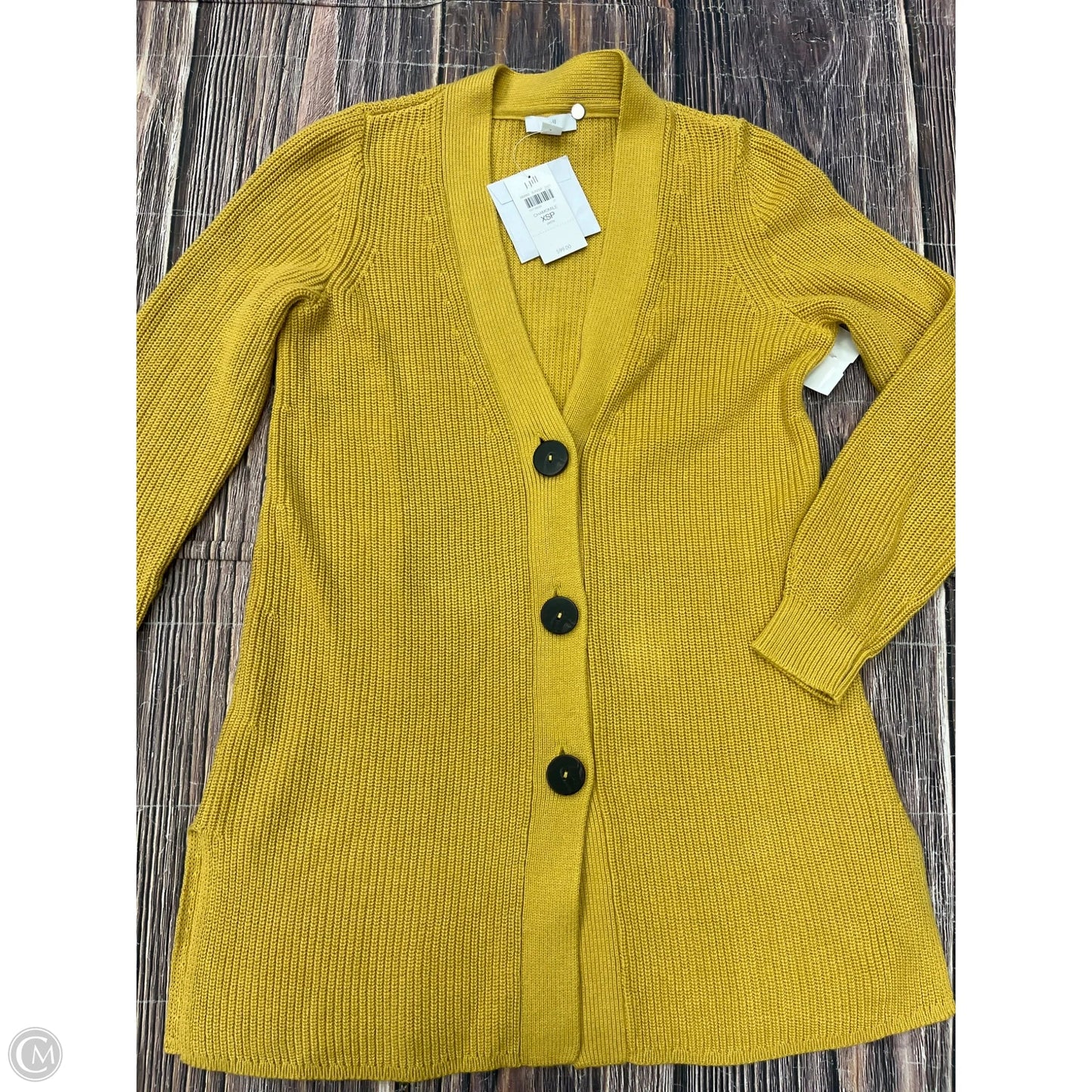 Sweater Cardigan By J. Jill In Yellow, Size: Xsp