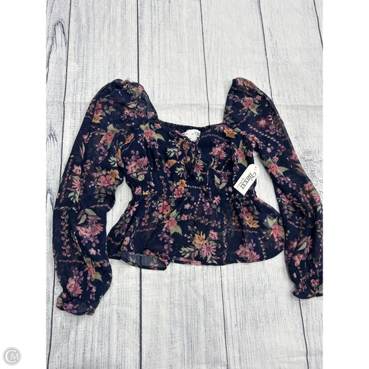 Top Long Sleeve By Trixxi In Purple, Size: M