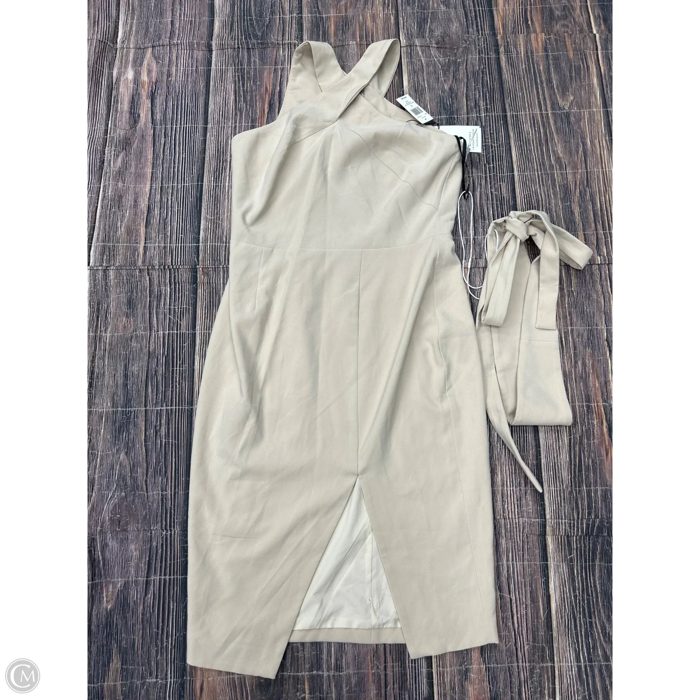 Dress Party Midi By Clothes Mentor In Tan, Size: 12