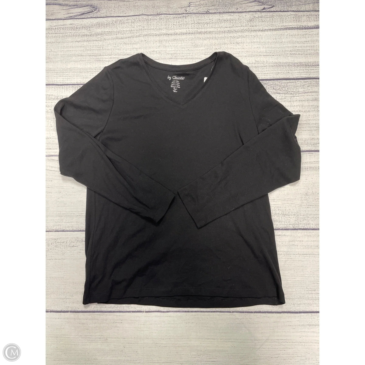 Top Long Sleeve Basic By Chicos In Black, Size: L