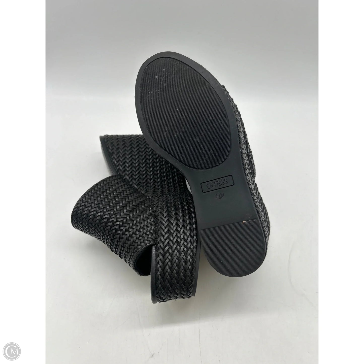 Sandals Heels Wedge By Guess In Black, Size: 5.5