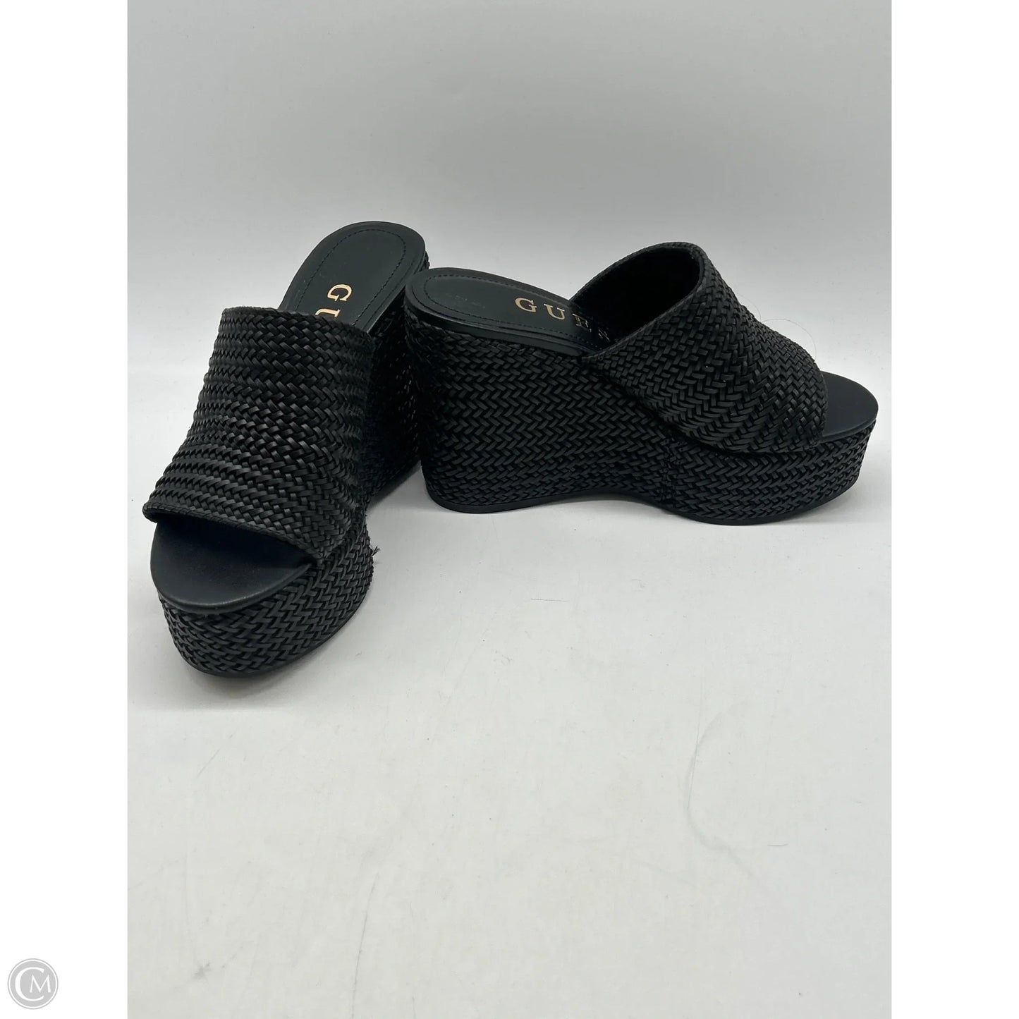 Sandals Heels Wedge By Guess In Black, Size: 5.5