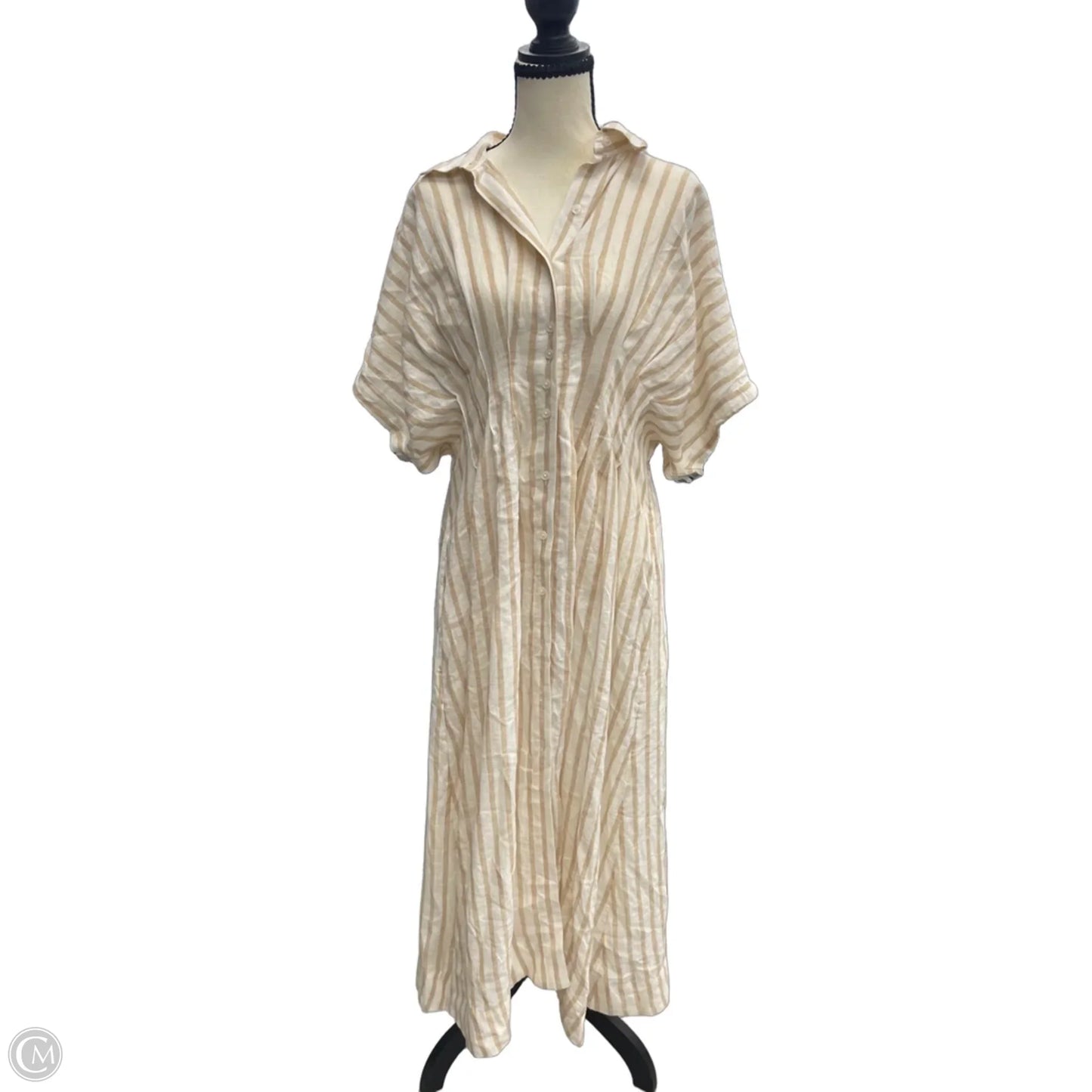 Dress Casual Maxi By Chicos In Gold, Size: M
