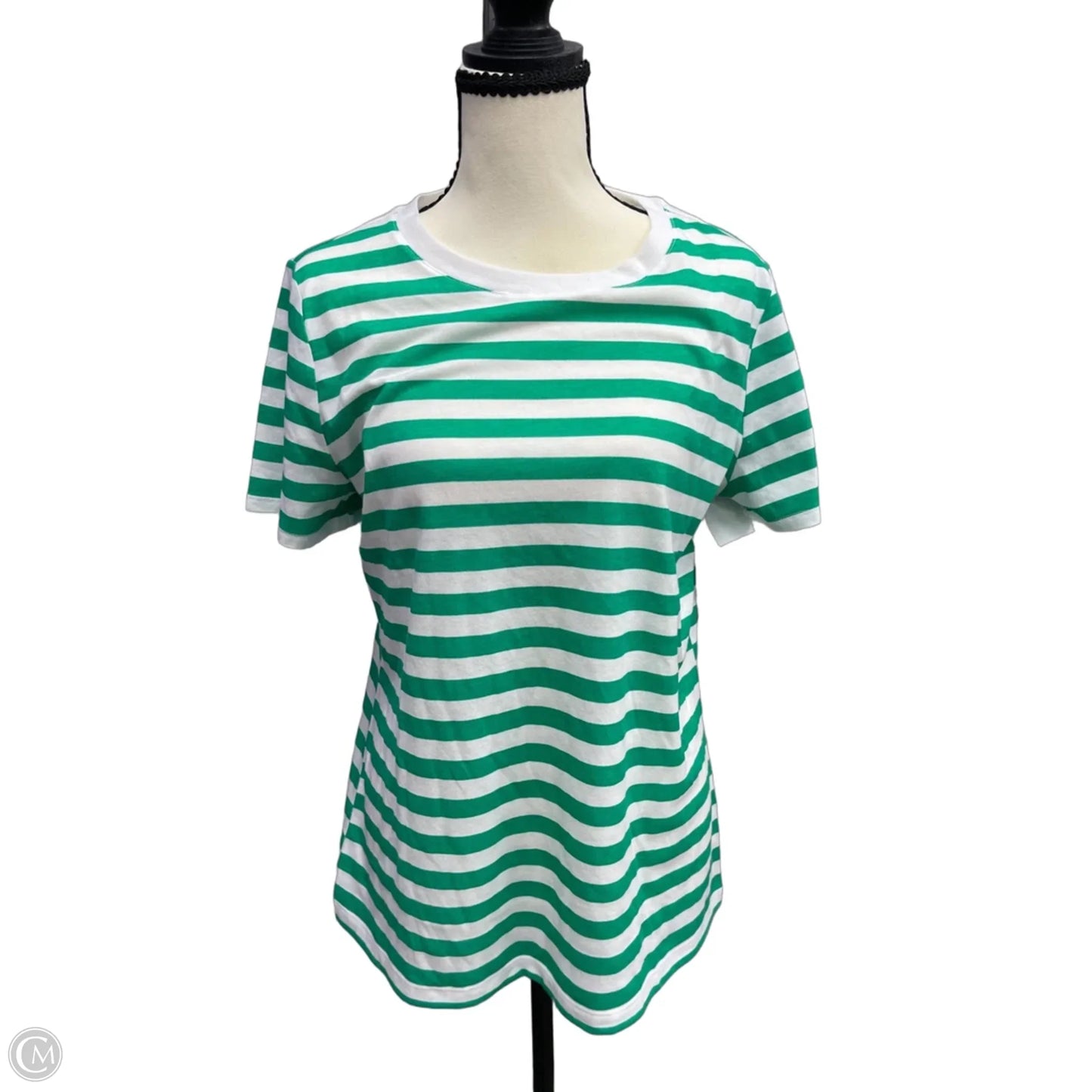 Top Short Sleeve By St Johns Bay In Striped Pattern, Size: M