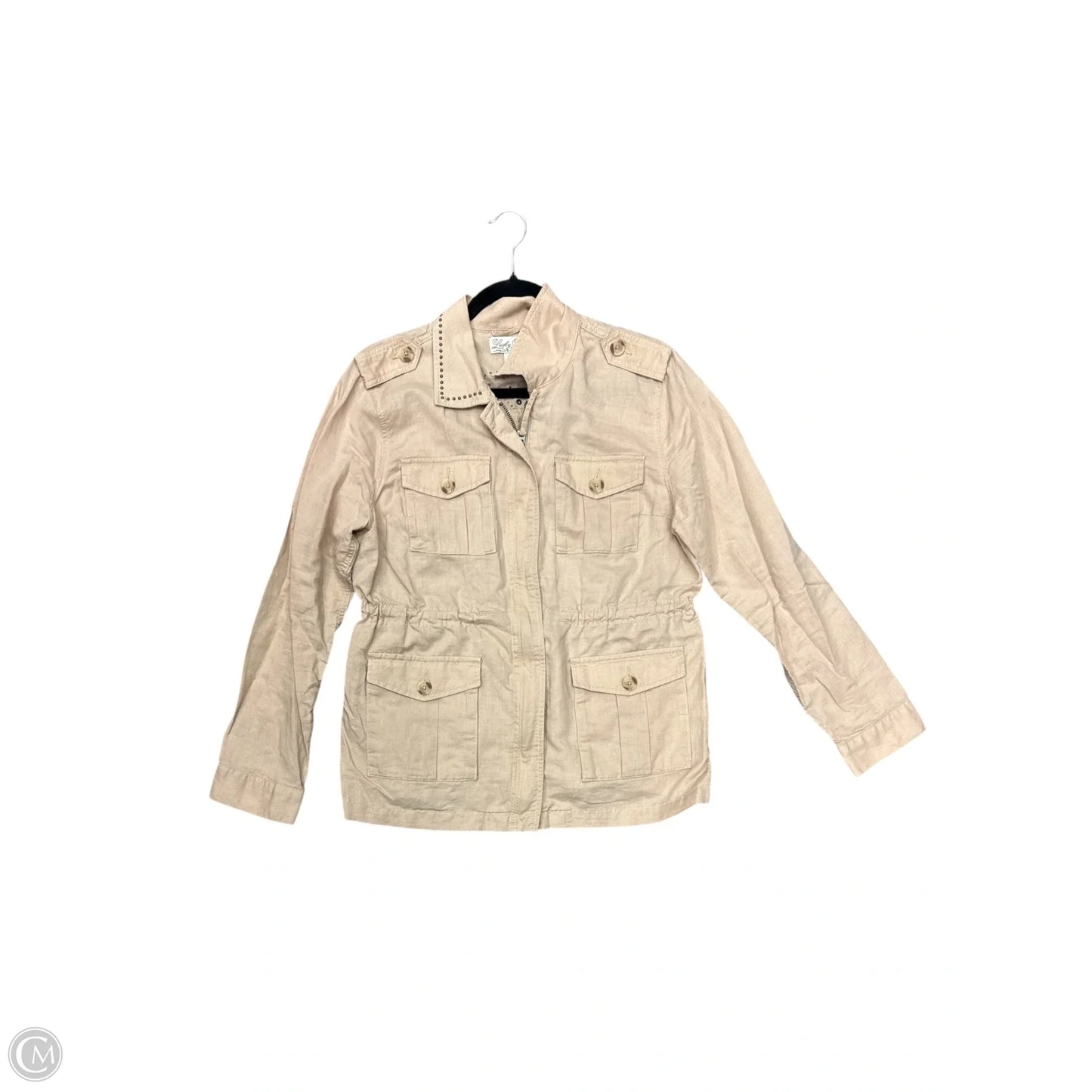 Jacket Denim By Lucky Brand In Tan, Size: L
