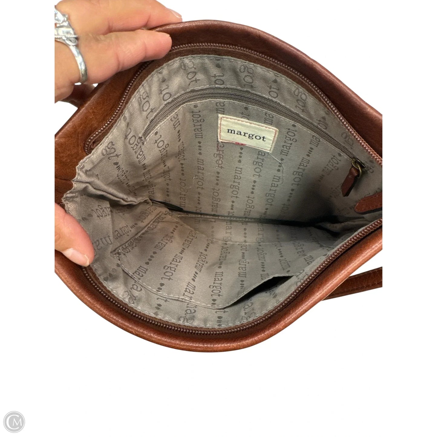 Handbag Leather By Margot, Size: Medium