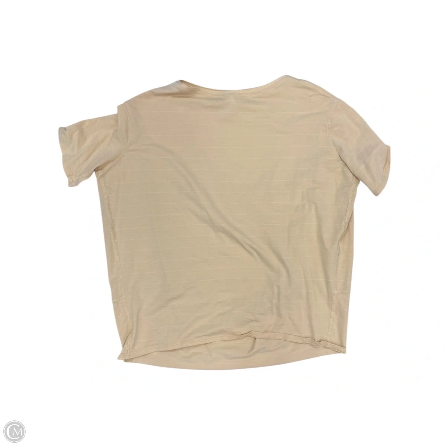 Athletic Top Short Sleeve By Lululemon In Tan, Size: 2