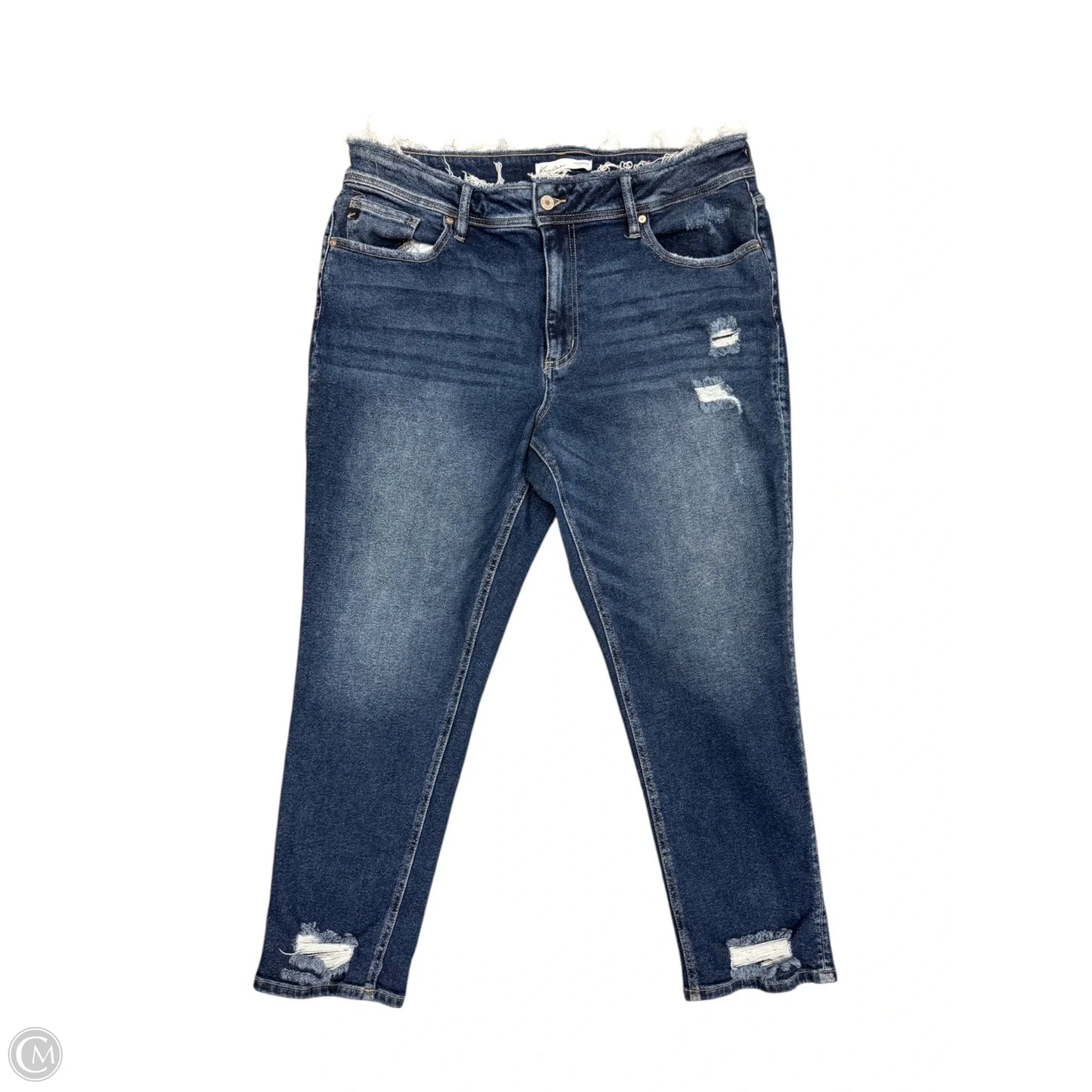 Jeans Cropped By Kancan In Blue Denim, Size: 20