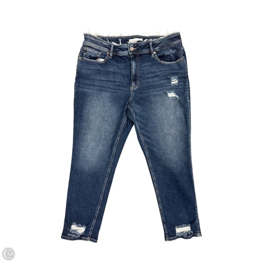 Jeans Cropped By Kancan In Blue Denim, Size: 20