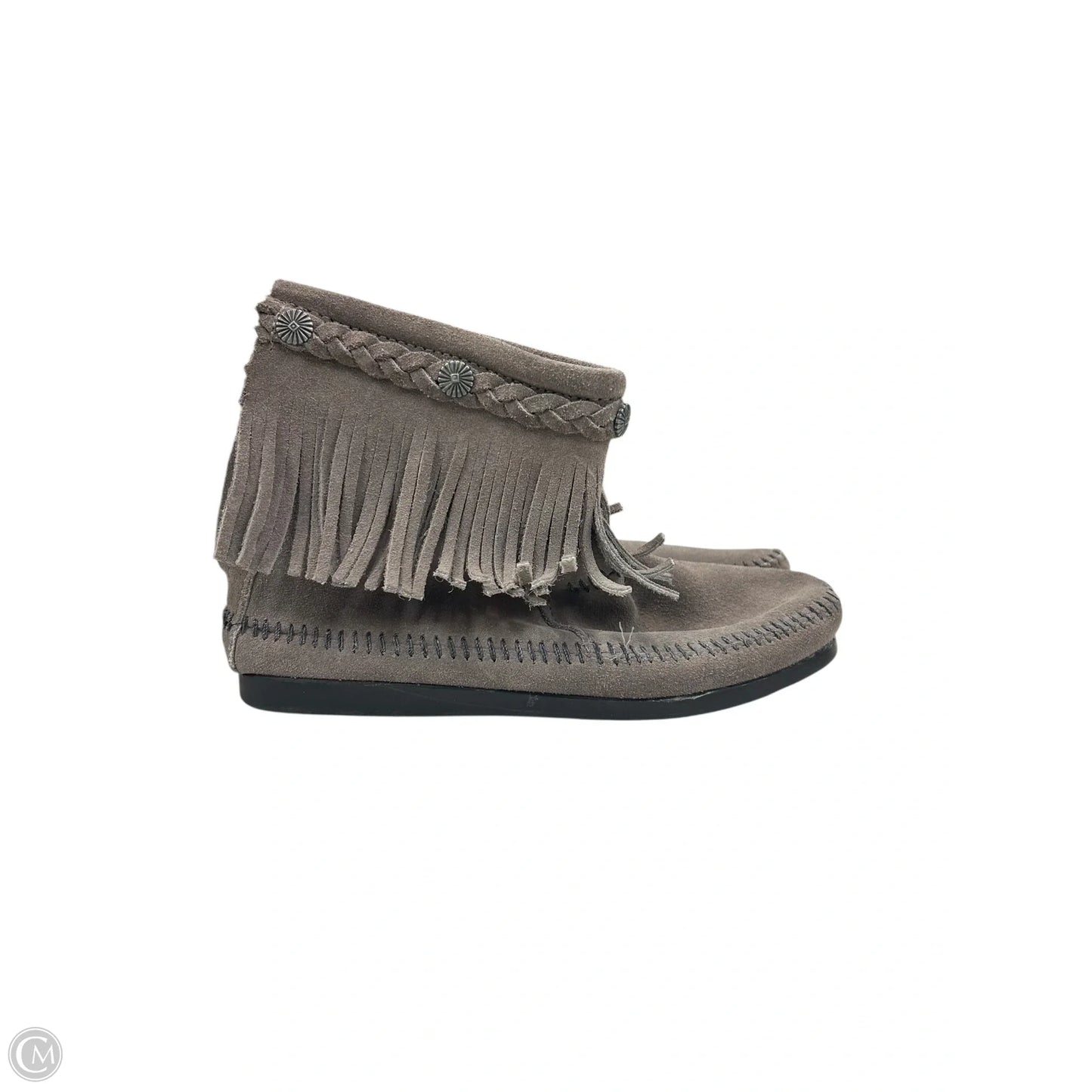 Boots Ankle Flats By Minnetonka In Grey, Size: 6