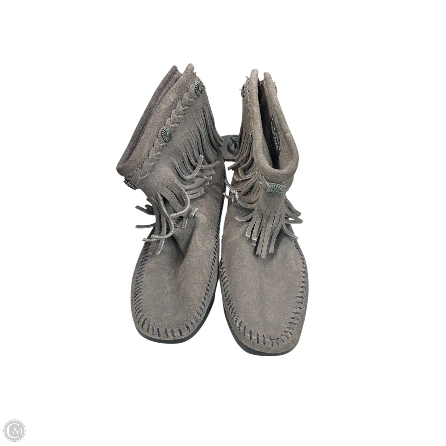 Boots Ankle Flats By Minnetonka In Grey, Size: 6