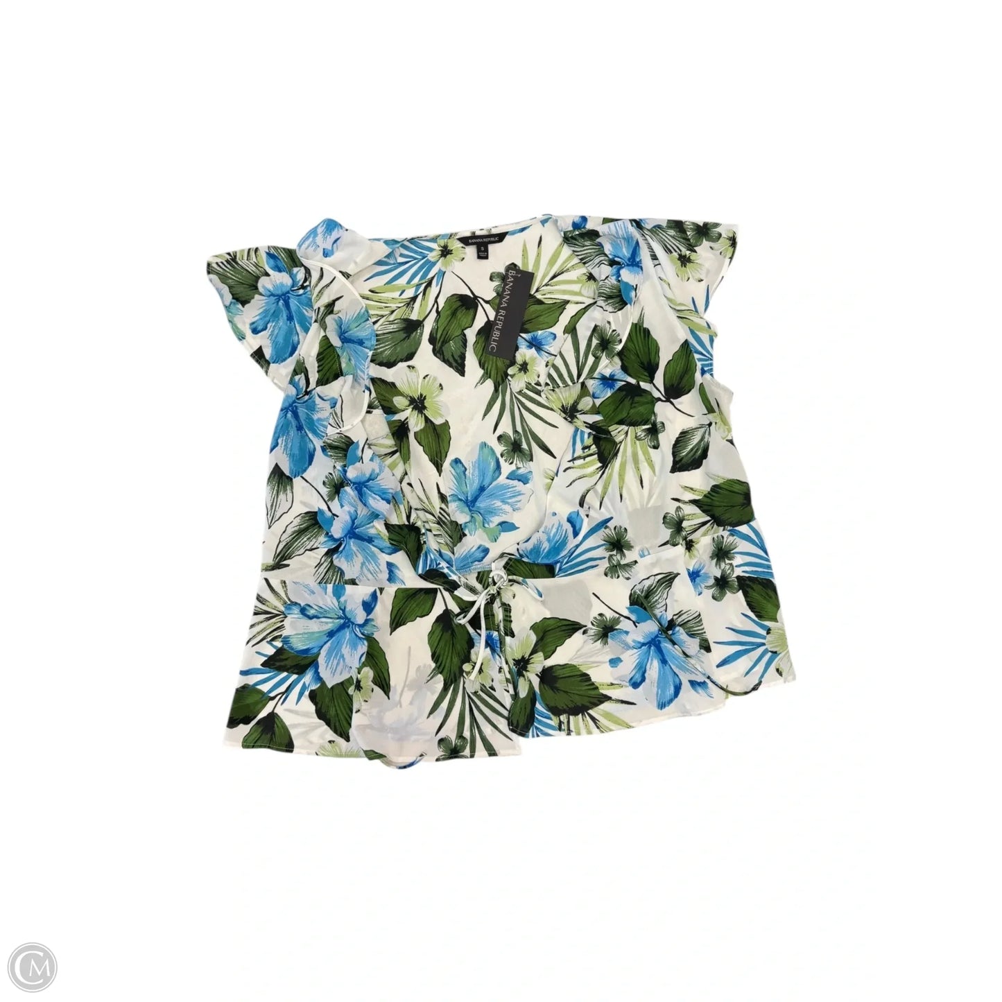 Blouse Short Sleeve By Banana Republic In Floral Print, Size: S