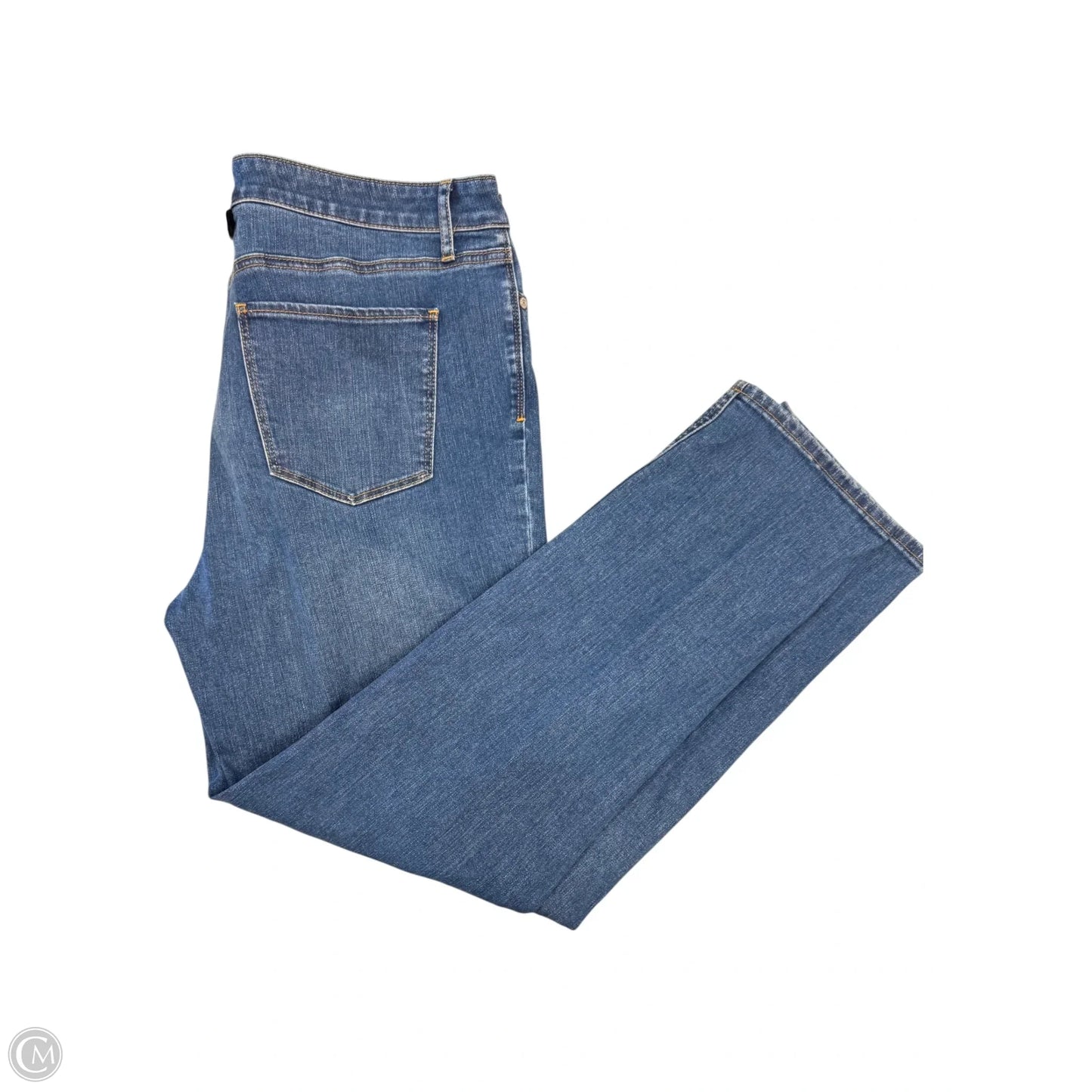 Jeans Straight By Talbots In Blue Denim, Size: 14