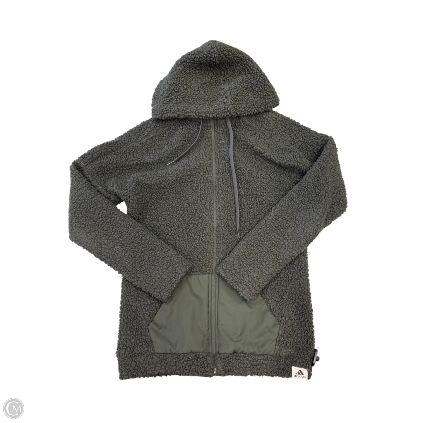 Jacket Faux Fur & Sherpa By Adidas In Green, Size: Xs