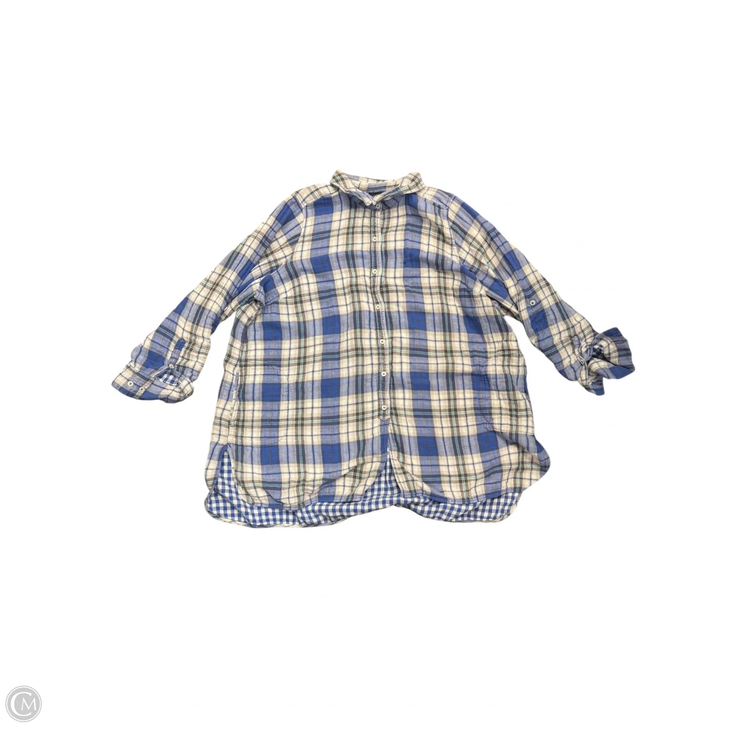 Top Long Sleeve By Pendleton In Navy, Size: M