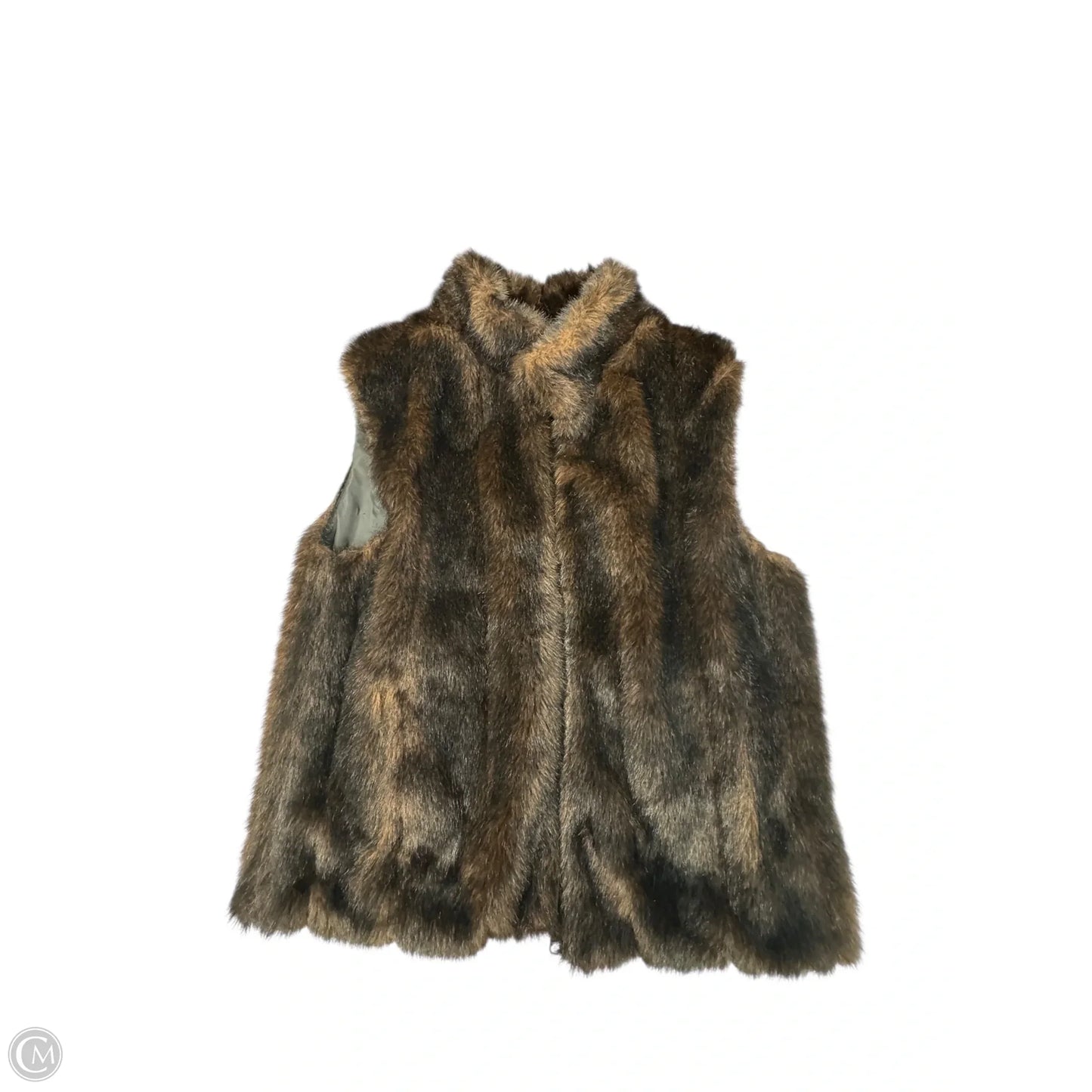 Vest Faux Fur & Sherpa By Clothes Mentor In Brown, Size: M