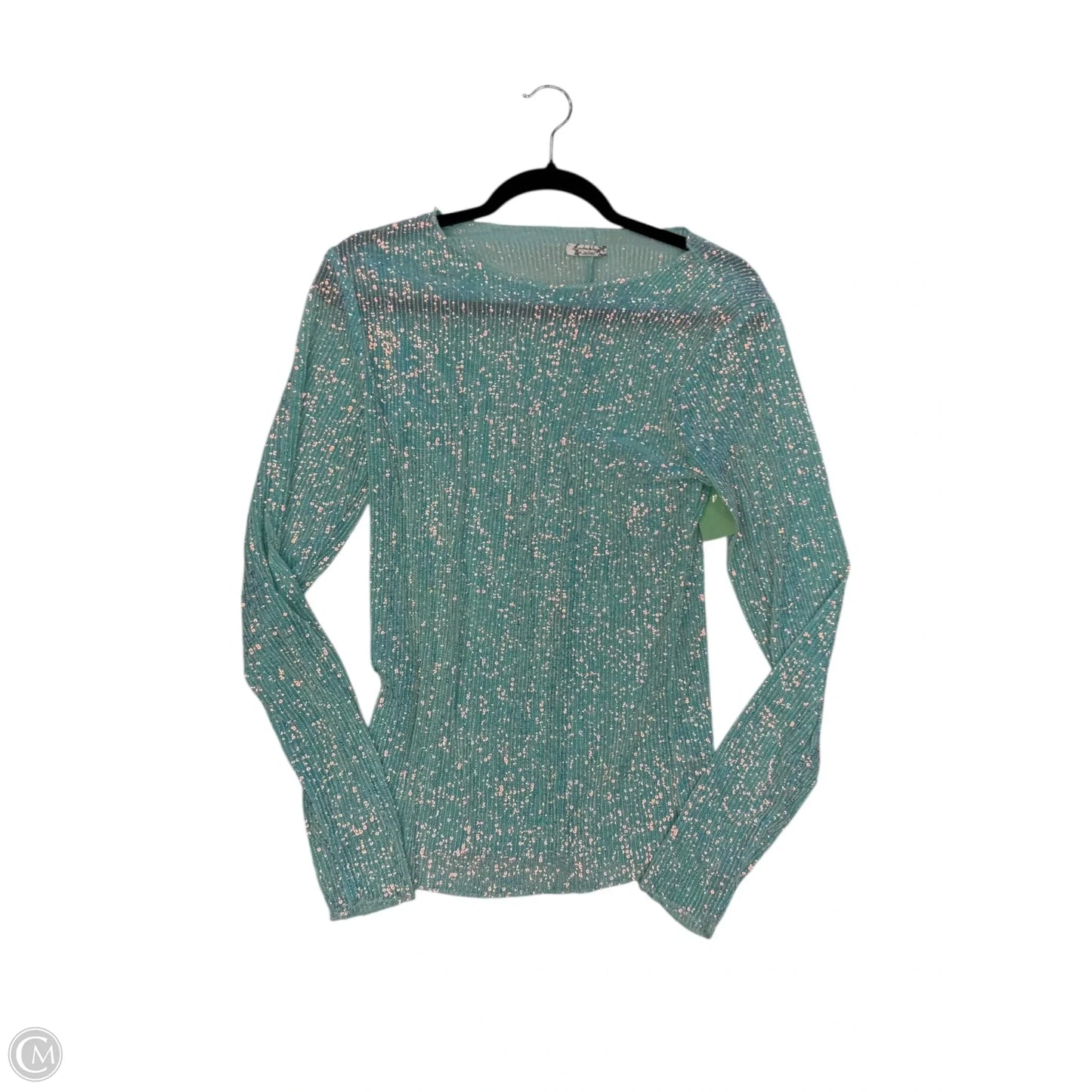 Blouse Long Sleeve By Free People In Aqua, Size: M