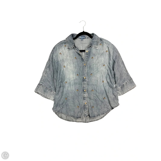 Blouse 3/4 Sleeve By Democracy In Blue Denim, Size: S