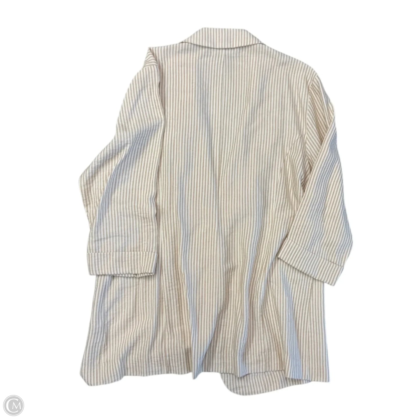 Blouse 3/4 Sleeve By Maurices In Tan & White, Size: L