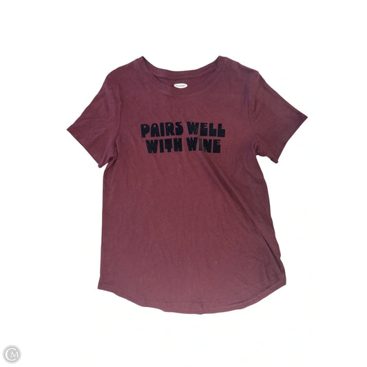 Top Short Sleeve By Old Navy In Maroon, Size: M