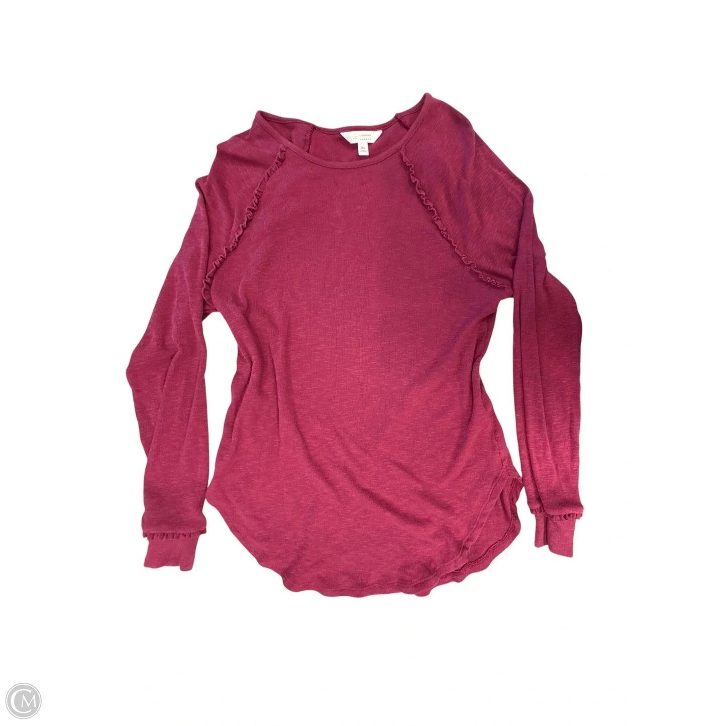 Top Long Sleeve Basic By Lc Lauren Conrad In Maroon, Size: Xs