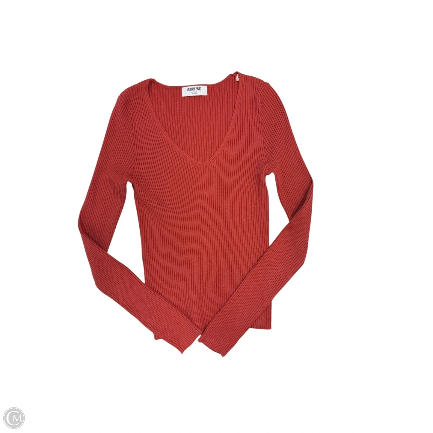 Top Long Sleeve By Double Zero In Orange, Size: L