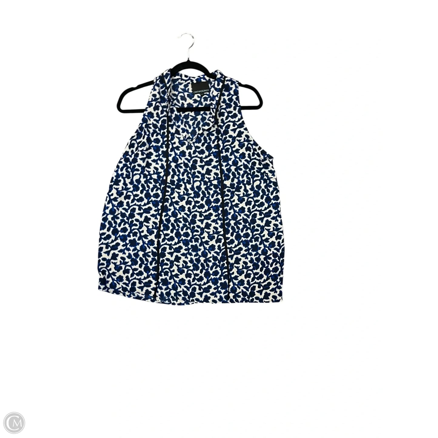 Blouse Sleeveless By Cynthia Rowley In Black & Blue, Size: L