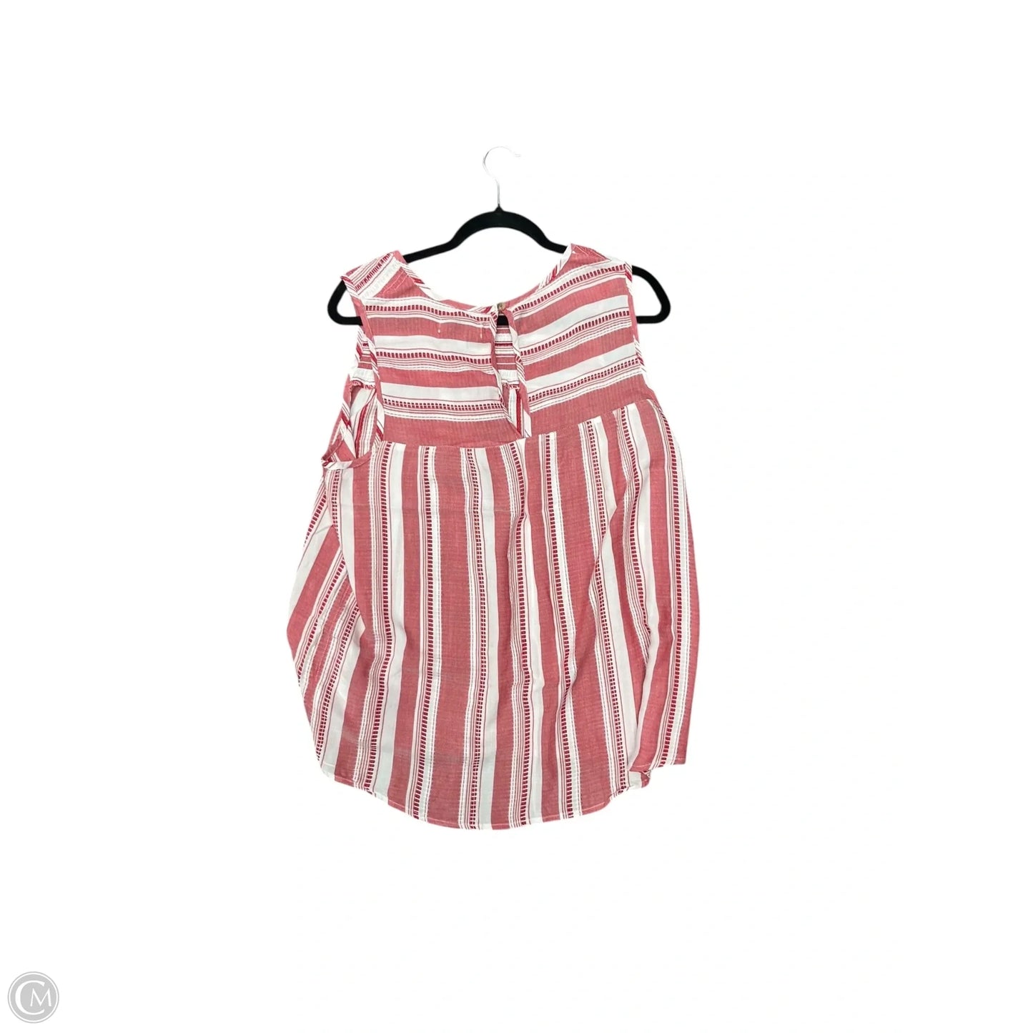 Blouse Sleeveless By Knox Rose In Red & White, Size: Xxl
